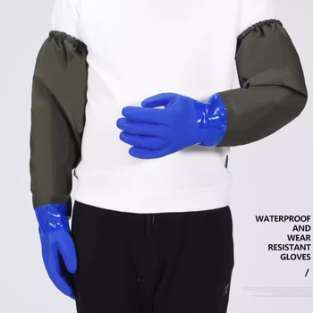 Γάντια λατέξ, αδιάβροχα, με επένδυση φλίς, παχιά, ανθεκτικά στη φθορά για προστασία βραχίονα