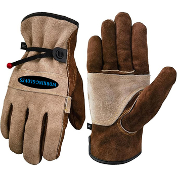 Govju ādas darba cimdi dārzkopībai un ārpusei, aizsardzība pret ērkšķiem, izturīgi pret nolietojumu, aizsardzība metināšanai un vispārējai darbībai