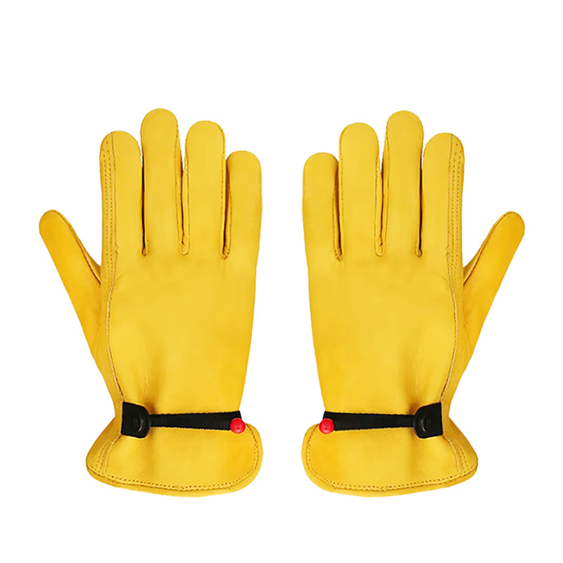 Aizsargājošas cimdi no pirmās kārtas liellopa ādas, neslīdīgas, pret ērkšķiem, nodilumizturīgas, piemērotas būvniecībai, vadīšanai, pārgājieniem un transportam