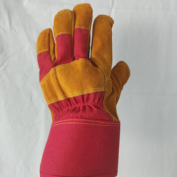 Заваръчни ръкавици, износоустойчиви, подплатени с флийс, къс модел, дебелена телешка кожа, зимна топлина