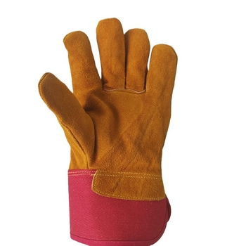 Заваръчни ръкавици, износоустойчиви, подплатени с флийс, къс модел, дебелена телешка кожа, зимна топлина