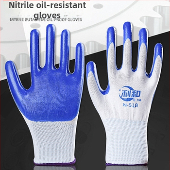 Lihe ochranné pracovné rukavice – protišmykové, odolné voči opotrebeniu, rezné; nitrilové nátery; materiál nylon/latex; opakovane použiteľné; pre stavebný priemysel, manipuláciu, továreň