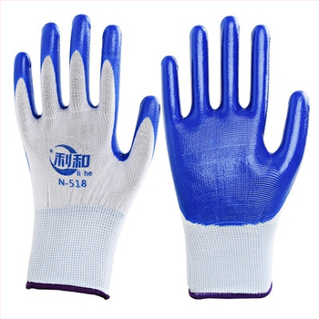 Lihe ochranné pracovné rukavice – protišmykové, odolné voči opotrebeniu, rezné; nitrilové nátery; materiál nylon/latex; opakovane použiteľné; pre stavebný priemysel, manipuláciu, továreň
