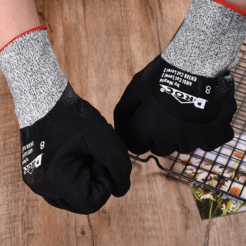 Ding Qing márkájú 5-ös fokozatú vágásvédő kesztyű, kopásálló, pamut belsővel, csúszásmentes