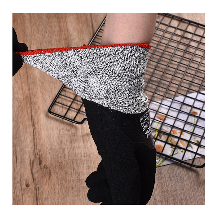 Ding Qing márkájú 5-ös fokozatú vágásvédő kesztyű, kopásálló, pamut belsővel, csúszásmentes