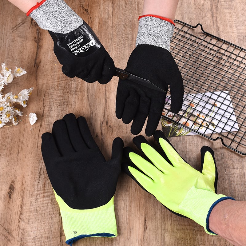 Ding Qing márkájú 5-ös fokozatú vágásvédő kesztyű, kopásálló, pamut belsővel, csúszásmentes