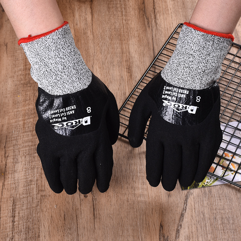 Ding Qing márkájú 5-ös fokozatú vágásvédő kesztyű, kopásálló, pamut belsővel, csúszásmentes