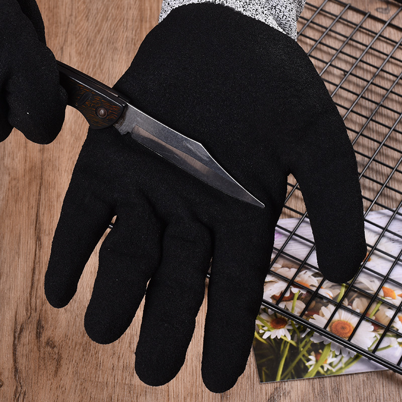 Ding Qing márkájú 5-ös fokozatú vágásvédő kesztyű, kopásálló, pamut belsővel, csúszásmentes