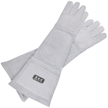 Kutyavédő kesztyű béléses marhabőrből, megerősített, anti-kutya harapás és kígyó harapás ellen, edzéshez és mentéshez (Anyag: marhabőr; Bélés; Megerősített; Tömeg: 1000 g)