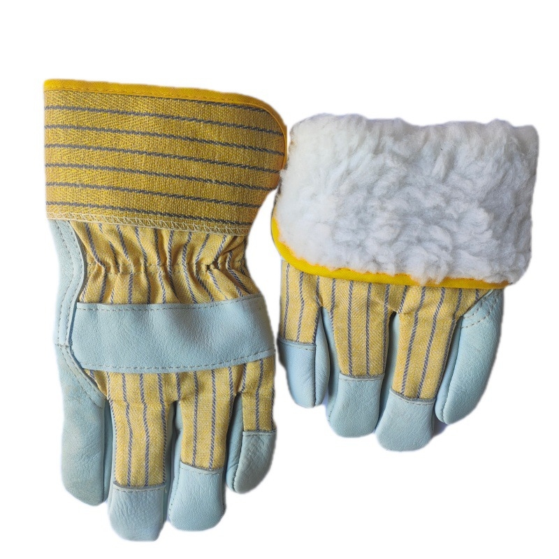 Jiyuxin ημιδερμάτινα γάντια προστασίας για τον χειμώνα – αντιολισθητικά, ανθεκτικά σε σχίσιμο, κατάλληλα για συγκόλληση, με πλήρη παλάμη