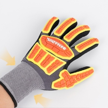 Hengda TPR Pirštinės prieš smūgius | Šoko ir susidūrimo apsauga, Stiprintos atsparumas dilimui, Skirtos dviračių sportui, automobilių remontui, metalų gamybai ir naftos pramonei, 100 g