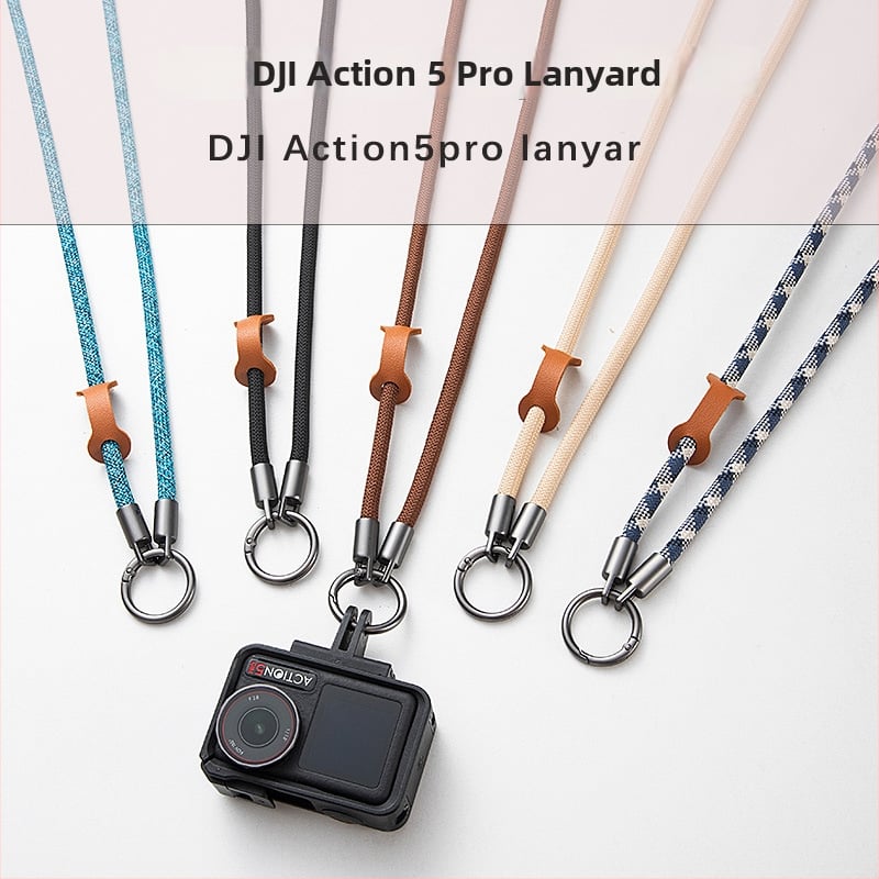 Κορδόνι λαιμού DJI Action – χειροποίητο από κράμα, πολυεστερικό σκοινί με μεταλλική αγκράφα, unisex σχεδιασμός, κατάλληλο για Action 4/5