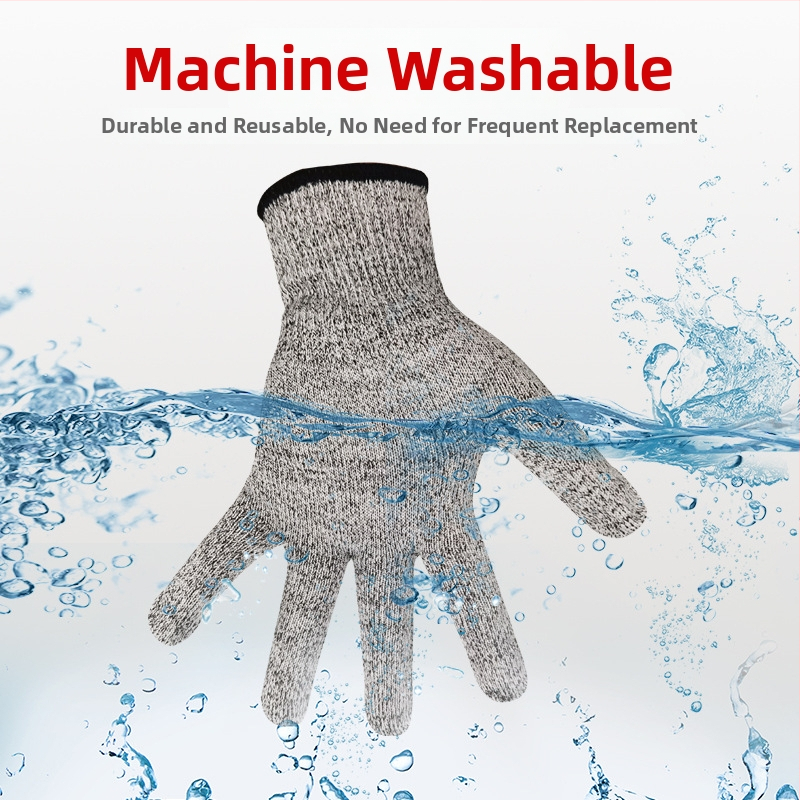 Qin Sail HPPE šķiedras griešanas aizsardzības cimdi – Grade 5 aizsardzība stikla griešanai, dārzam un koksnes apstrādei