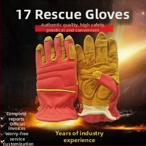 Gelbėjimo pirštinės, 17 modelių, aukštos temperatūros atsparumas, aramido pluošto liepsnos atsparumas