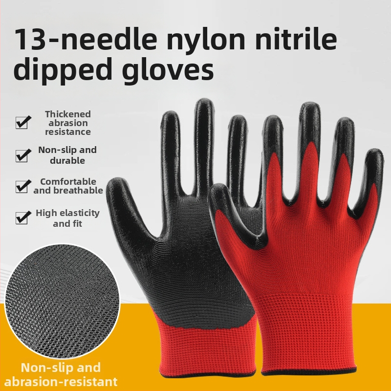 Nitrilové pracovné rukavice – protišmykové, vodeodolné, antistatické, olejovzdorné, spoľahlivé
