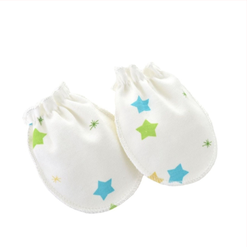 Zīdaiņu cimdi pret skrāpējumiem, elpojoši no 100% kokvilnas, dizains pret grauzējiem, piemērots vecumam 1–3 gadi