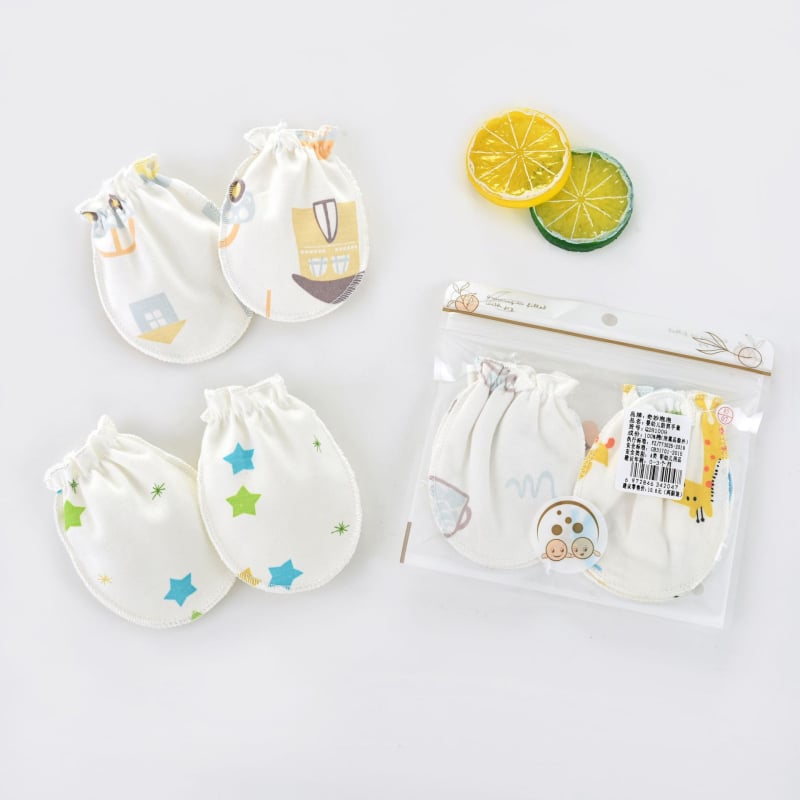 Kūdikio pirštinės nuo įbrėžimų, kvėpuojančios iš 100% medvilnės, dizainas prieš kramtymą, tinka 1–3 metų vaikams