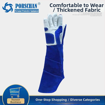 PORSCHAN Tehénbőr hegesztő kesztyűk - Anyag: tehénbőr; Funkció: hegesztő kesztyűk; Alkalmazás: személyes védelem