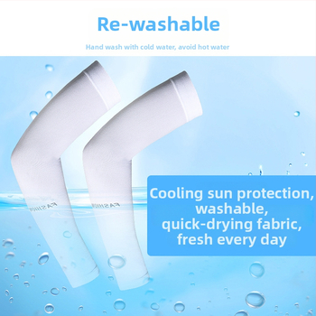 Manșete din ice silk cu protecție UV, lungi, țesătură pe bază de nailon, conținut de 90.8%