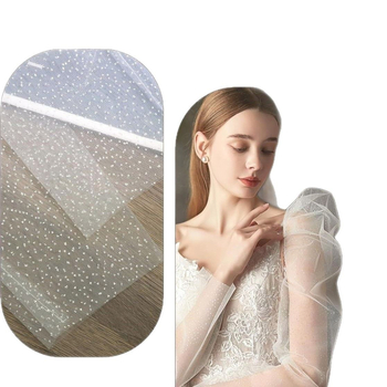 Булчински ръкавици: дълги прозрачни дантелени ръкавици от тюл, корейско‑френски стил, за булки и вечерни изяви, женски, всички сезони, прост дизайн, лято 2024