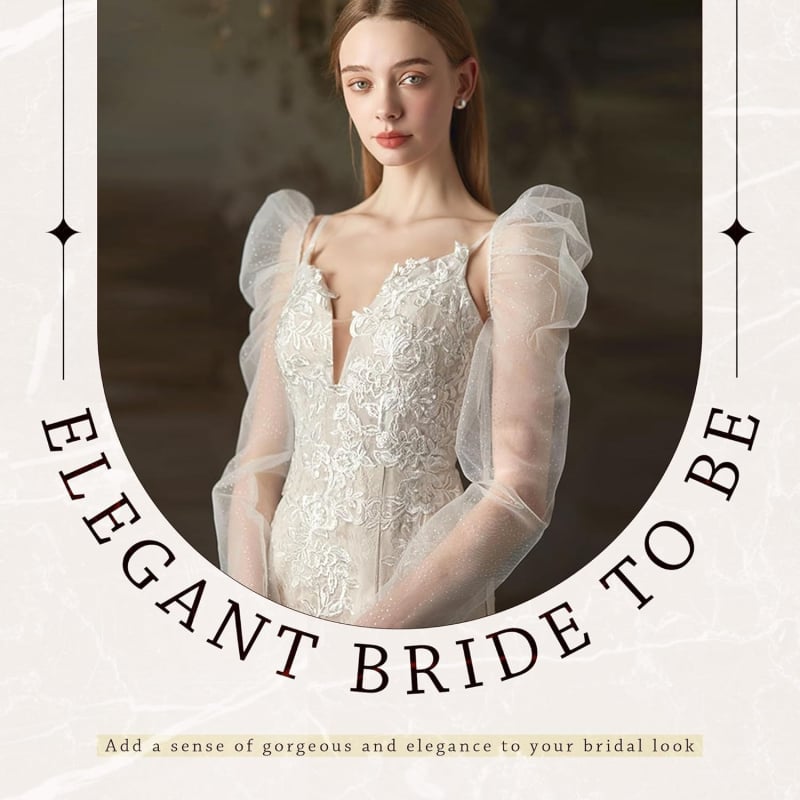 Булчински ръкавици: дълги прозрачни дантелени ръкавици от тюл, корейско‑френски стил, за булки и вечерни изяви, женски, всички сезони, прост дизайн, лято 2024