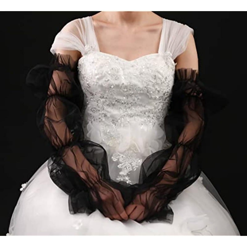 Булчински мрежест ръкав за рокля – прост стил, мрежова материя, персонализируемо