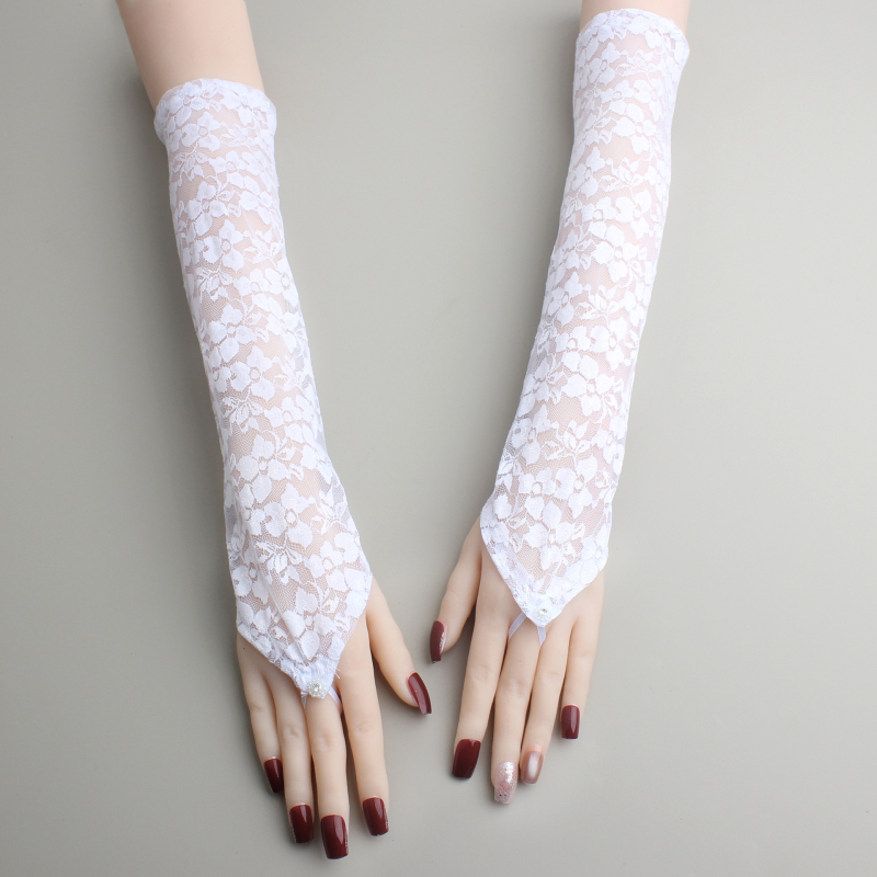 Дантелени ръкавици за сценично изпълнение | Унисекс, декоративни | Полиестер • Пръстови ръкавици • Минималистичен стил • Издаване: пролет 2025