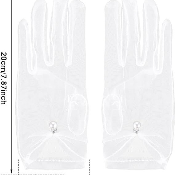 Vjenčane mrežaste rukavice, kratke, dekorativni dodatak s originalnim dizajnom, prilagodljivo