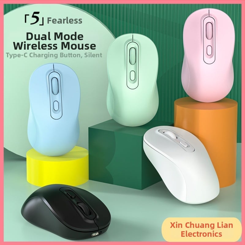 Ασύρματο ποντίκι με διπλή λειτουργία 2.4G/Bluetooth, 1600 DPI, USB θύρα, 4 πλήκτρα, επαναφορτιζόμενο