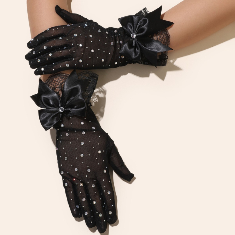 Ръкавици от полиестер за лято 2024, женски, модерен стил, декоративни за танцови изпълнения и сценични костюми