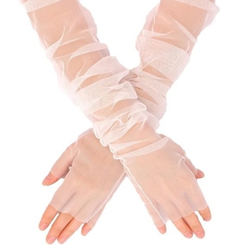 Női esküvői kesztyű hálós ujjakkal, hosszú áttetsző tüll kesztyű, vintage stílus — Márka: Other; Felnőttek; Tavasz 2024