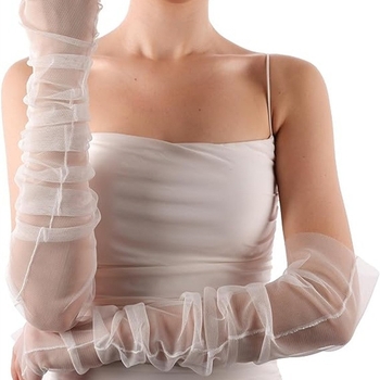 Női esküvői kesztyű hálós ujjakkal, hosszú áttetsző tüll kesztyű, vintage stílus — Márka: Other; Felnőttek; Tavasz 2024