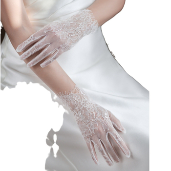 Сватбени ръкавици, полиестер, къс и прост стил, eyelash lace, Xin Mei Ji