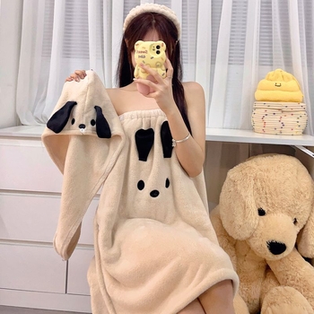 Σετ τριών τεμαχίων πετσέτες μπάνιου με σχέδιο γοργόνας σε καρτούν, περιλαμβάνει καπέλο ντους και φούστα-ρόμπα μπάνιου; υπερλεπτές ίνες, 400–500 γρ, 120D νήμα, κέντημα, ραφή, τζακάρντ