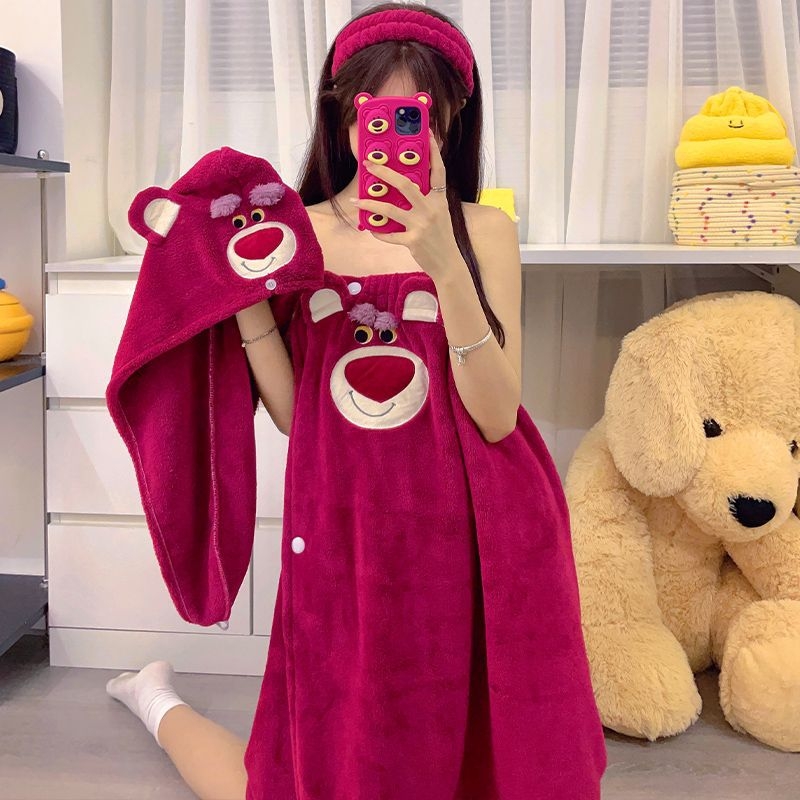 Σετ τριών τεμαχίων πετσέτες μπάνιου με σχέδιο γοργόνας σε καρτούν, περιλαμβάνει καπέλο ντους και φούστα-ρόμπα μπάνιου; υπερλεπτές ίνες, 400–500 γρ, 120D νήμα, κέντημα, ραφή, τζακάρντ