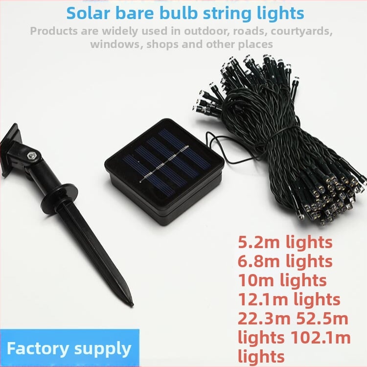 Слънчево захранвани LED низове светлини, бутонно управление, модел yq21-006, IP55 водоустойчив външен декор, входно напрежение ≤36V