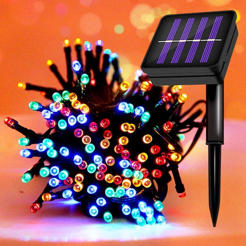 Слънчево захранвани LED низове светлини, бутонно управление, модел yq21-006, IP55 водоустойчив външен декор, входно напрежение ≤36V