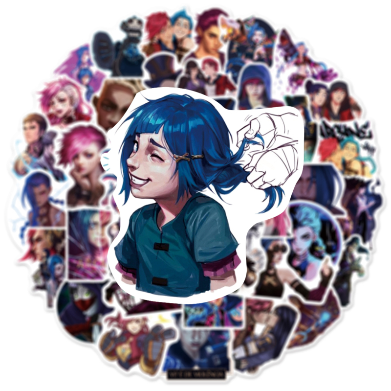 Set de autocolante PVC, impermeabile, 50 bucăți cu graffiti anime, pentru valiză, chitară, mașină, laptop și caiet