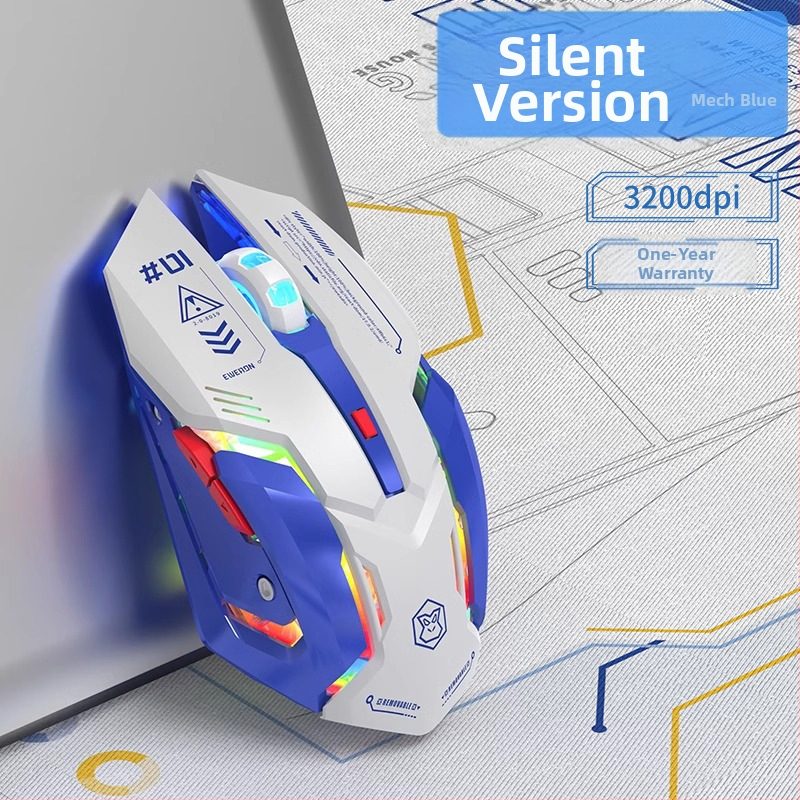 Bežična miša s 6 tipkama, 1600 DPI, 2,4 GHz bežična veza, model Jpf307, tihe tipke