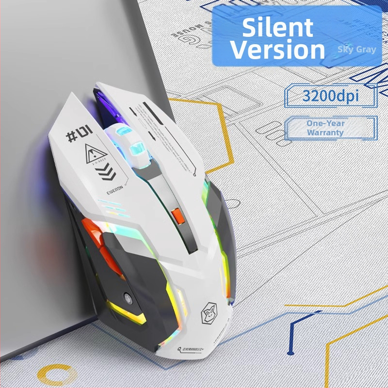 Bežična miša s 6 tipkama, 1600 DPI, 2,4 GHz bežična veza, model Jpf307, tihe tipke