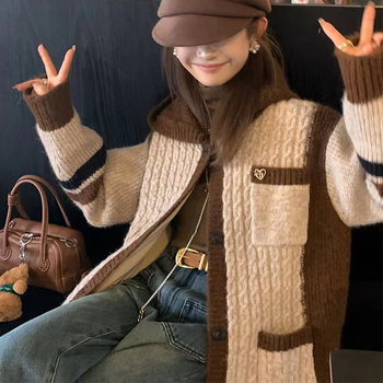 Broșă din cupru cu finisaj placat cu aur, motiv inimă și litere, stil iubire/coreean, accesorii multifuncționale