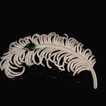 Malina bakrena broš, listov dizajn, oblik lista, elektroplatiranje, unisex