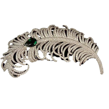 Malina bakrena broš, listov dizajn, oblik lista, elektroplatiranje, unisex