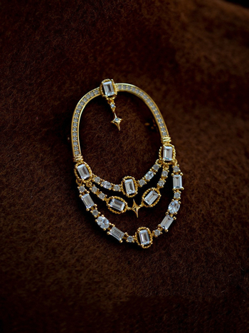 Broșă din aliaj de cupru, design mediteranean retro cu perforații, stil franțuzesc retro, pentru femei, cadou ideal