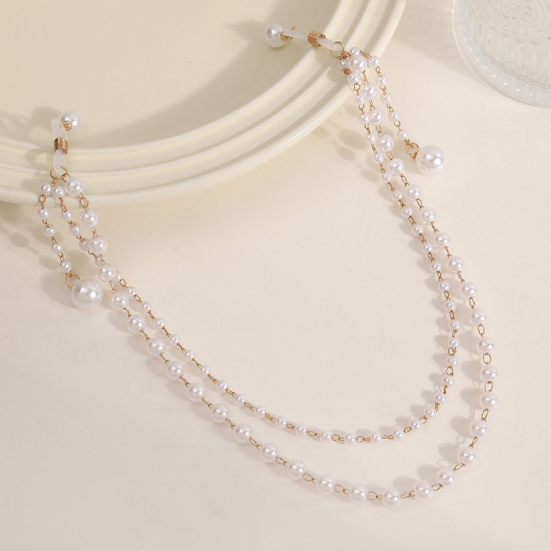 Mellkaslánc bojtokkal és műgyöngyökkel, kézzel készített ötvözet ékszer nőknek