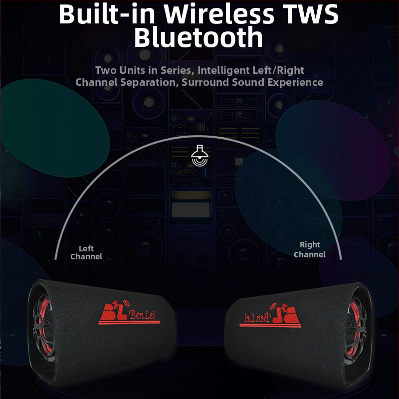 Automobiļa skaņu tunela zemfrekvences skaļrunis, 12V, 60–220W, 4Ω, 50Hz–20kHz, 1% distorsija