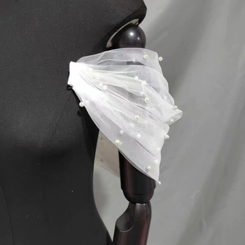 Сватбена рокля без презрамки с отделящо се едно рамо покривало, полиестер, креп, едноцветна, подходяща за всички сезони, обработване и персонализация: да