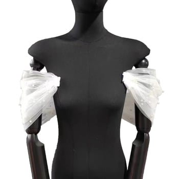 Сватбена рокля без презрамки с отделящо се едно рамо покривало, полиестер, креп, едноцветна, подходяща за всички сезони, обработване и персонализация: да