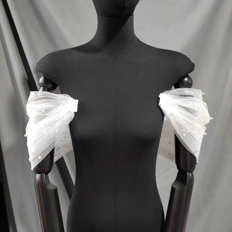 Сватбена рокля без презрамки с отделящо се едно рамо покривало, полиестер, креп, едноцветна, подходяща за всички сезони, обработване и персонализация: да