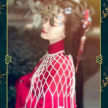 Шал за ханфу с перлени пискюли и облачно рамо, нейлон, дамски, пролет, стил японско‑корейска сладост, анти-отразяване